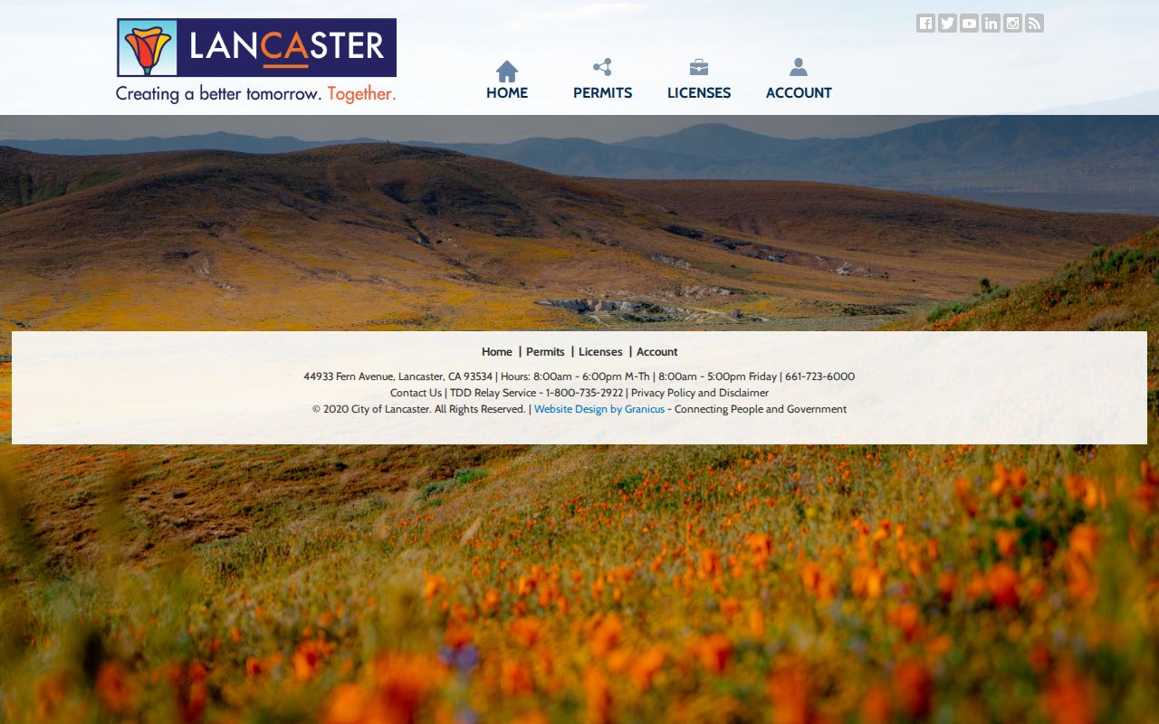 Lancaster public records permit search in the city Accela portal